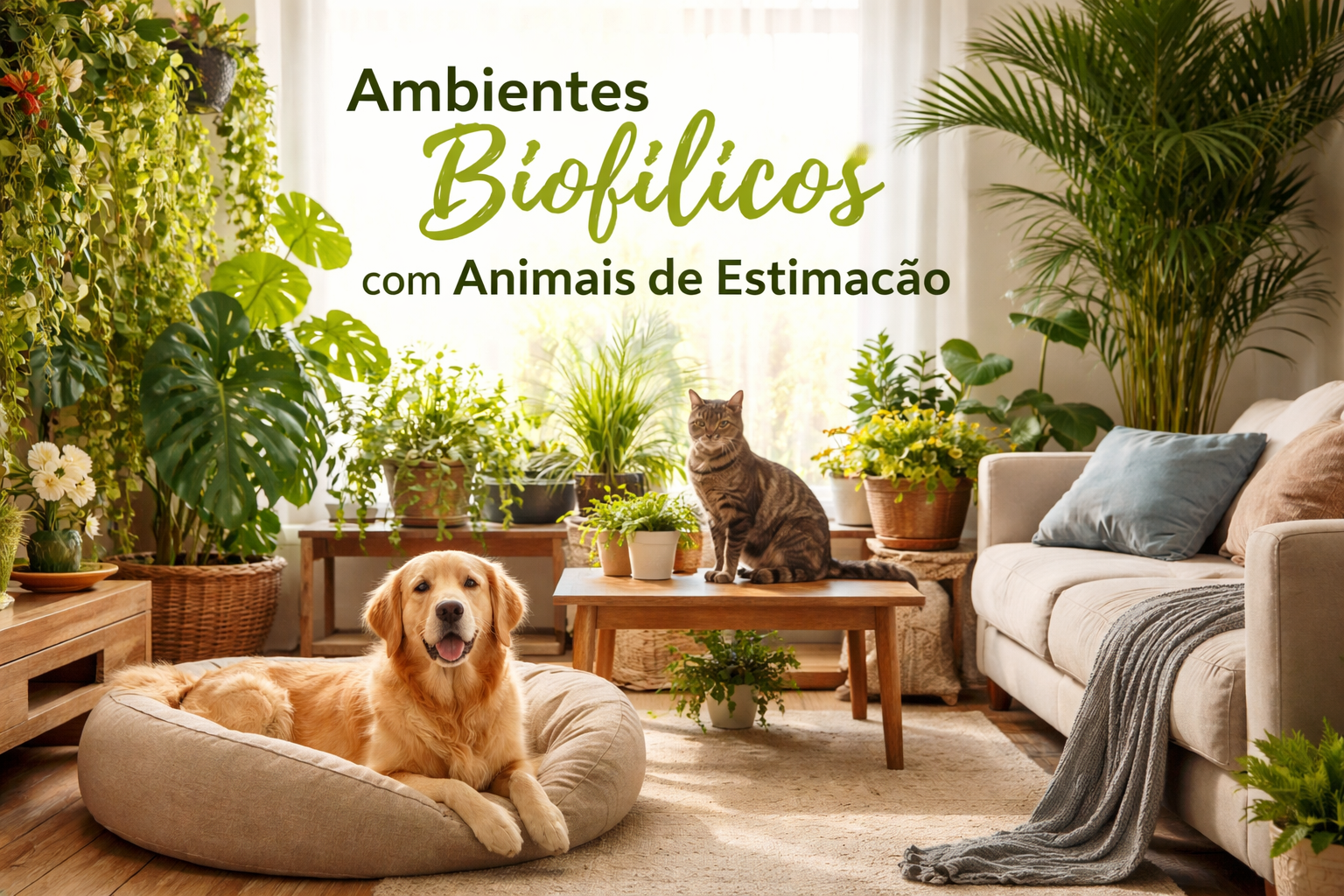 Ambientes Biofílicos com Animais de Estimação: Guia Completo para Casas Naturais e Pet-Friendly