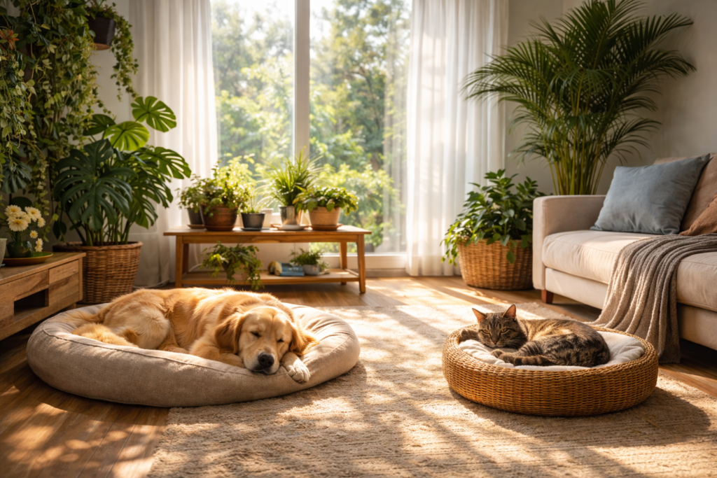 Ambientes Biofílicos com Animais de Estimação: Guia Completo para Casas Naturais e Pet-Friendly