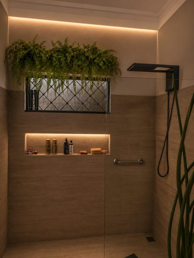 Esse é o wc da minha casa, simples e completamente biofílico.