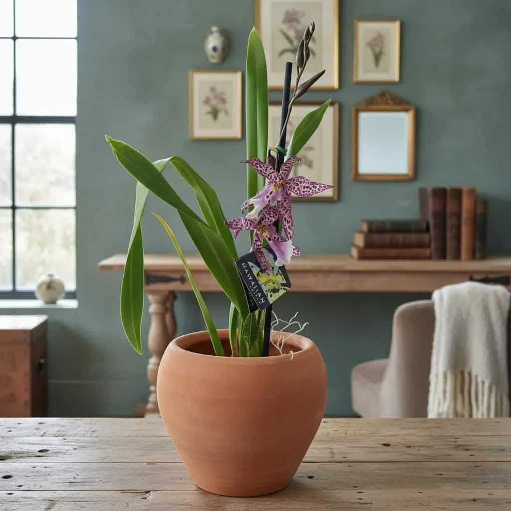 Vaso de barro pequeno com planta para decorar sala com plantas sem gastar muito, toque rustico e aconchegante